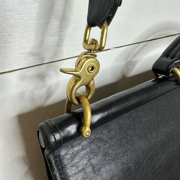 90's Vintage Coach 5266 Beekman Black Leather Briefcase,Messenger Bag + hang tag - Picture 3 of 16